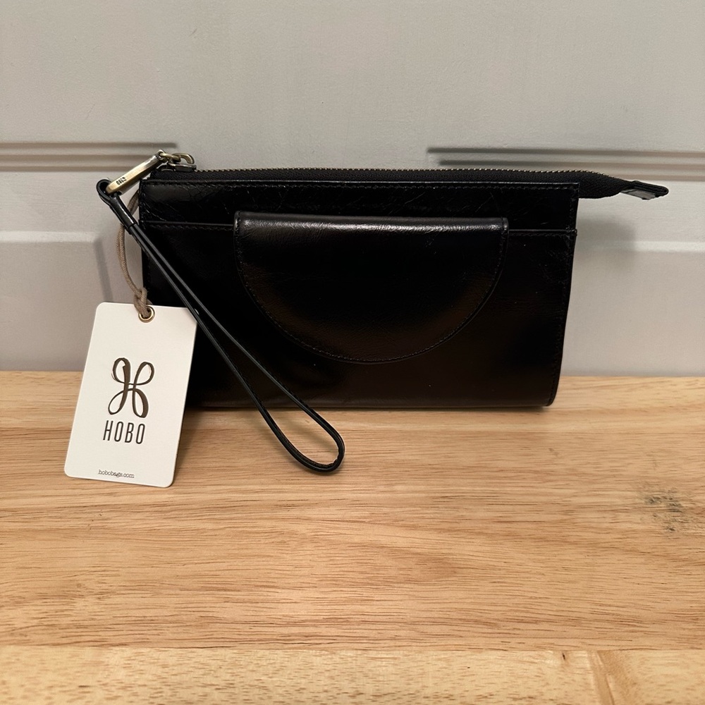 HOBO Black Clutch Wristlet Sleek Design